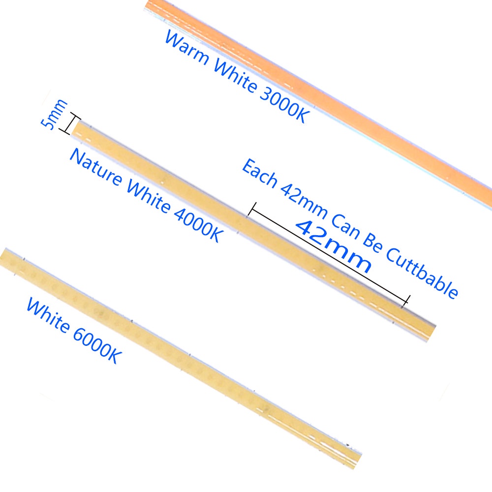 Cuộn Dây Đèn Led COB 480LEDs / M DC12V / 24V 5mm PCB 3000-6000K RA90 Chất Lượng Cao