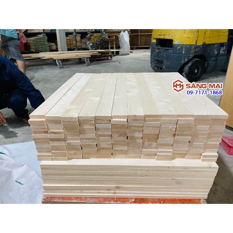 [MS157] Thanh gỗ thông rộng 6cm x dày 1,5cm x dài 80cm + láng mịn 4 mặt