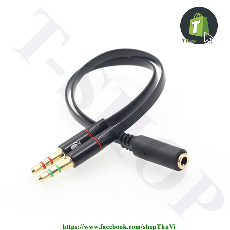 Jack chuyển đổi tai nghe 3.5 sang Audio & Mic  HD