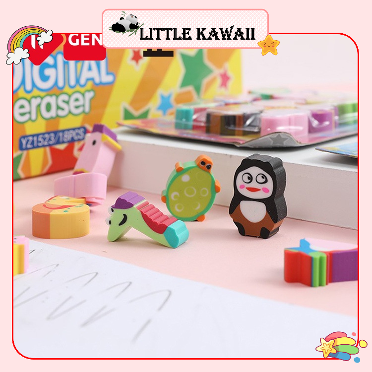 Set 10 cục gôm/ tẩy bút chì động vật thú vị dễ thương iigen