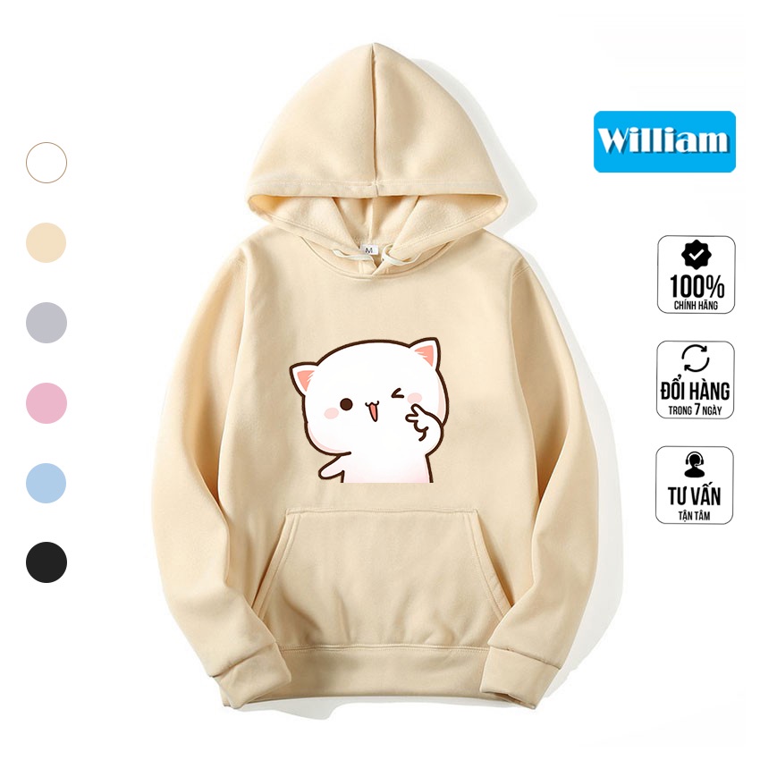 Áo hoodie nam nữ hình Mèo dễ thương chất nỉ bông dày dặn, in Pet cao cấp William - DS211
