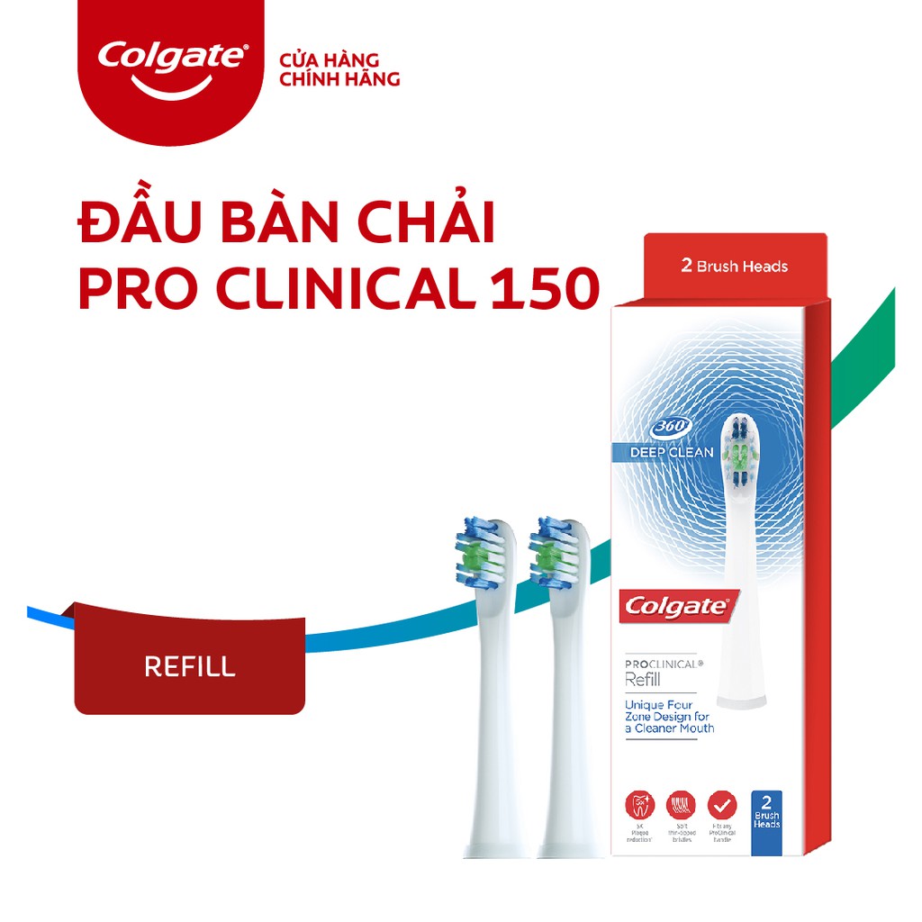 Bộ 2 đầu bàn chải điện Colgate Pro Clinical B150