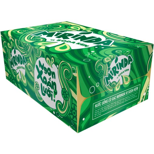 Thùng 24 lon nước ngọt Mirinda Soda kem (330ml)