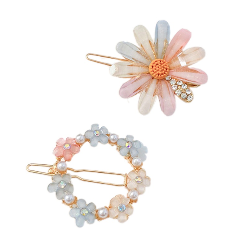 Kẹp Tóc Hợp Kim Hình Hoa Đính Đá Xinh Xắn Cho Nữ