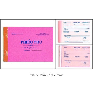 Phiếu thu 2 liên. Do VPP Hiếu Cường cung cấp