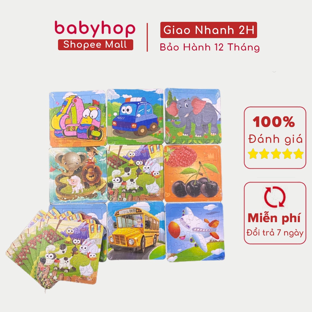 ( GIFT ) Bộ 1 tấm tranh ghép hình cho bé babyhop random