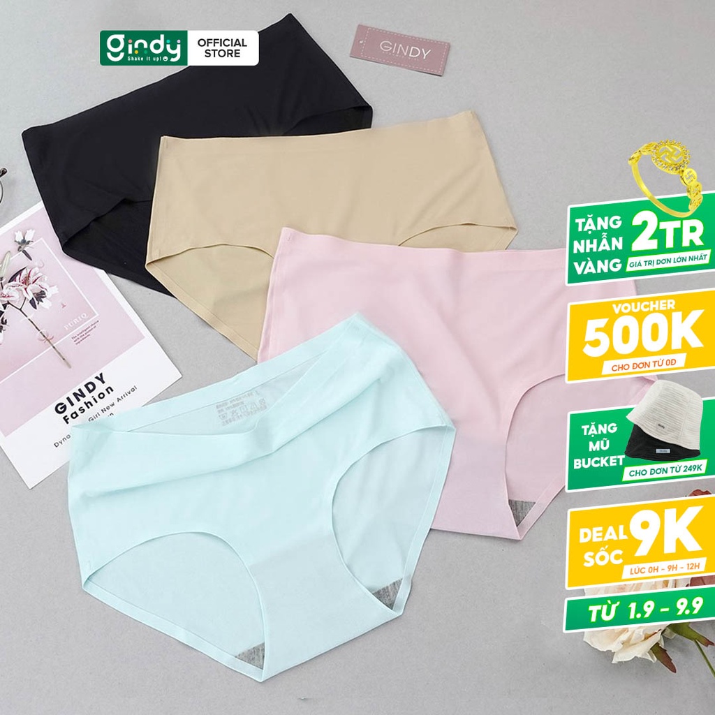 Quần lót nữ đúc su thun lạnh GINDY không đường may co dãn cực mềm mịn QL04