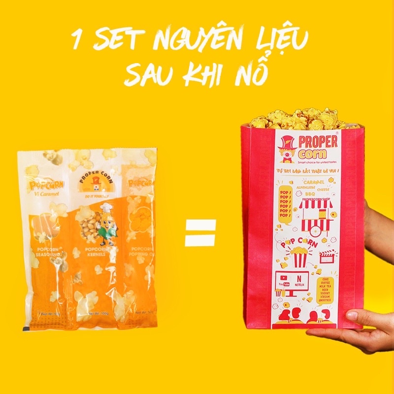 Set Ngô nổ Proper DIY All in One 3in1 200g / Bắp rang 3 trong 1