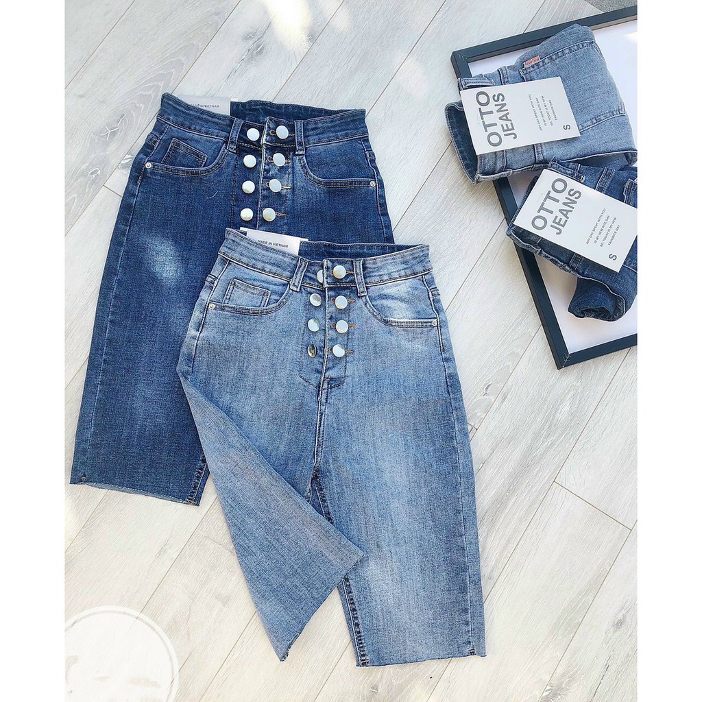✎Quần jean ngố / lửng BIGSIZE lưng cao, co dãn mạnh cao 8 nút đẹp dành cho người béo 3794
