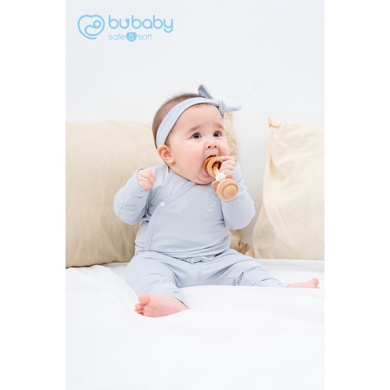 Bộ cài lệch sợi tre sơ sinh Bu Baby