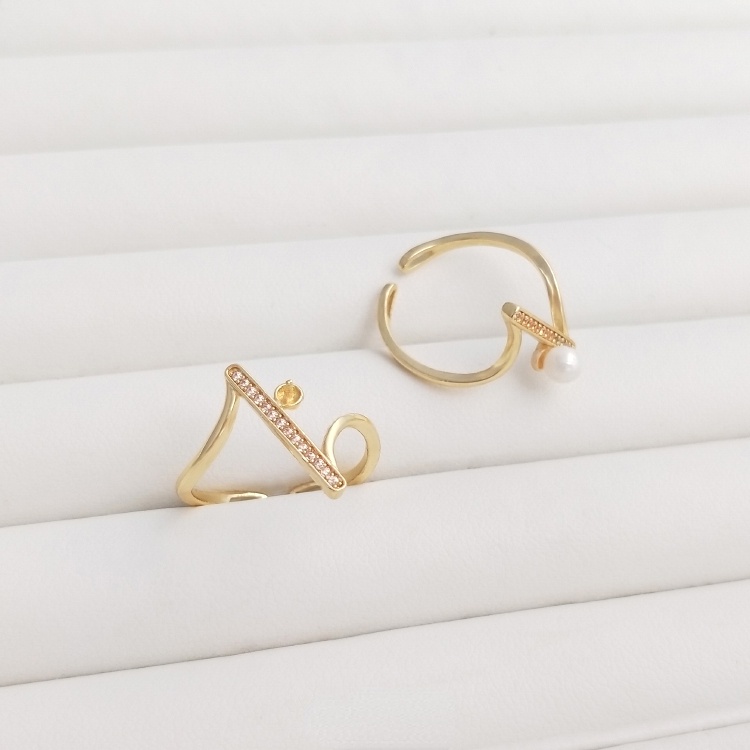 Giá Đỡ Nhẫn Bằng Đồng Đính Đá Zircon 14K Sang Trọng diy