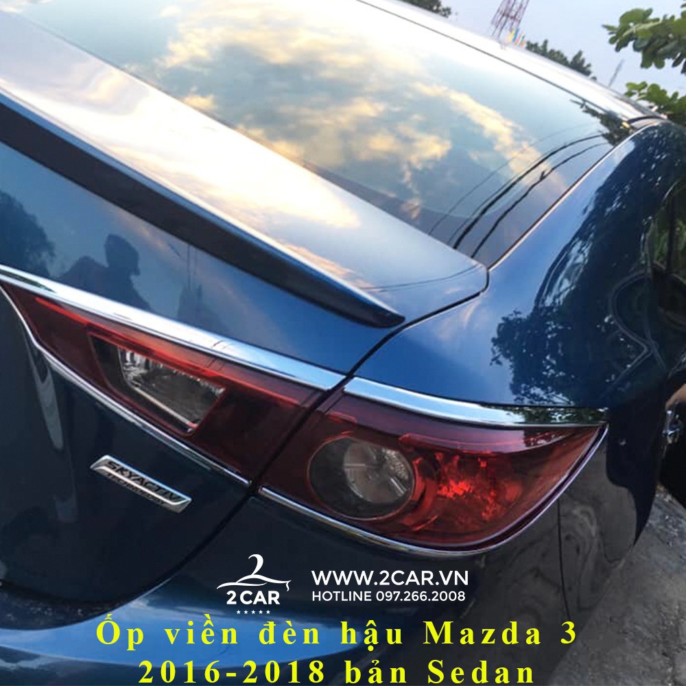 combo ốp viền đèn pha + hậu Mazda 3 2017-2018, bản Sedan