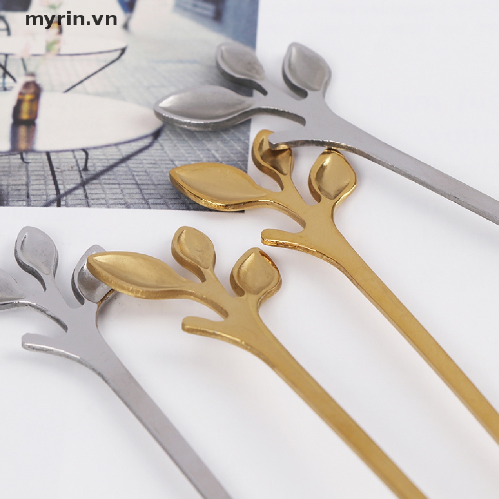 Muỗng Cà Phê Hình Chiếc Lá Bằng Thép Không Gỉ