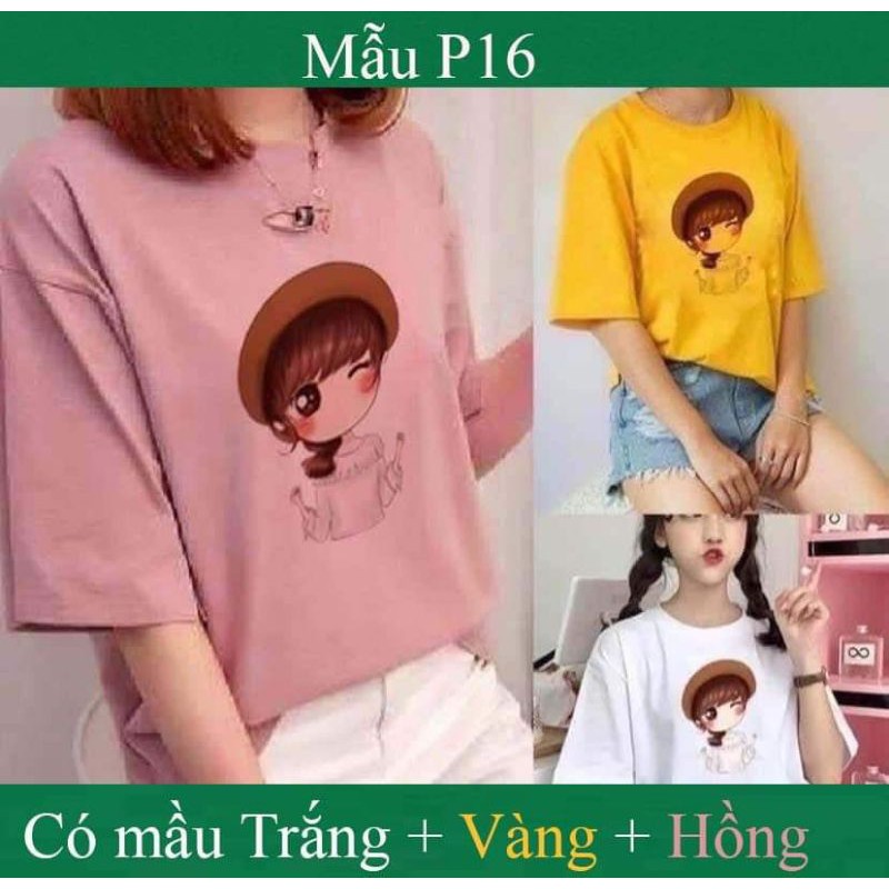 Áo phông in hình 3D mềm mịn mẫu P16 hình cô gái dễ thương