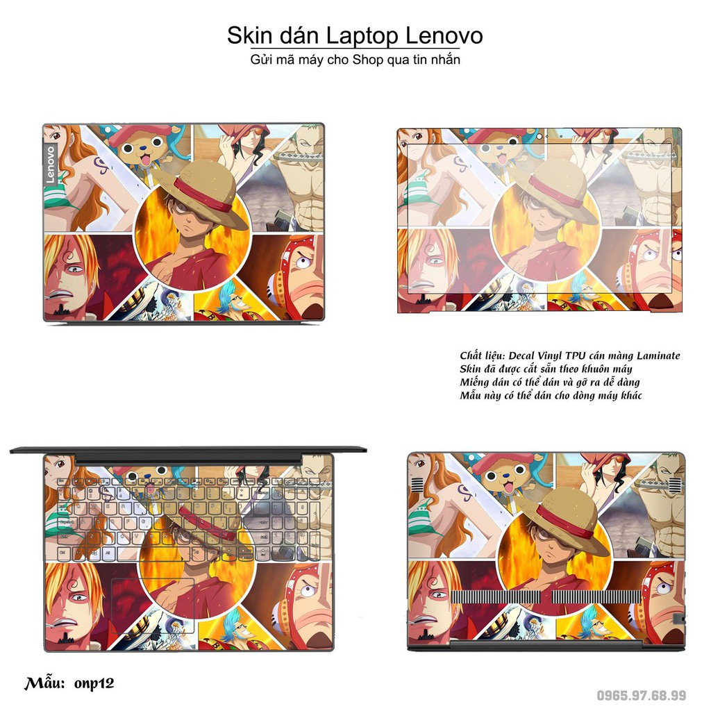 Skin dán Laptop Lenovo in hình One Piece _nhiều mẫu 13 (inbox mã máy cho Shop)