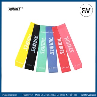 Dây cao su kháng lực Aolikes Bộ 6 Dây mini Band tập chân mông, phụ kiện tập gym FighterViet