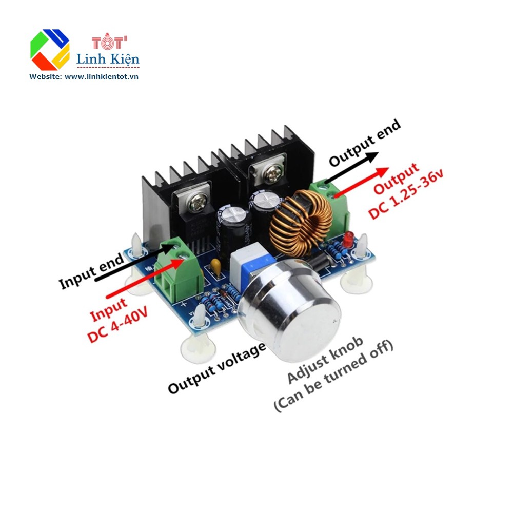 Module Hạ Áp DC XH-M401 Điều Chỉnh Điện Áp 4-40V Tới 1.25-36V 200w