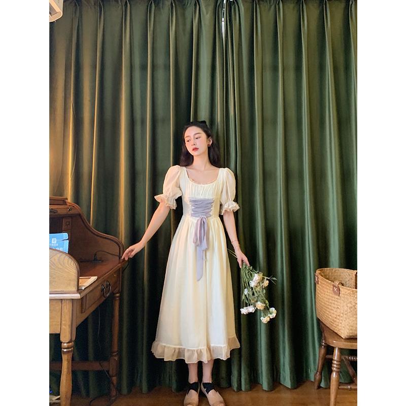 Court Style Retro French Dress Summer New Temperament Goddess Fan Was Thin Princess Dress Gentle Wind Fairy Dress【3Month30Day After】 | BigBuy360 - bigbuy360.vn