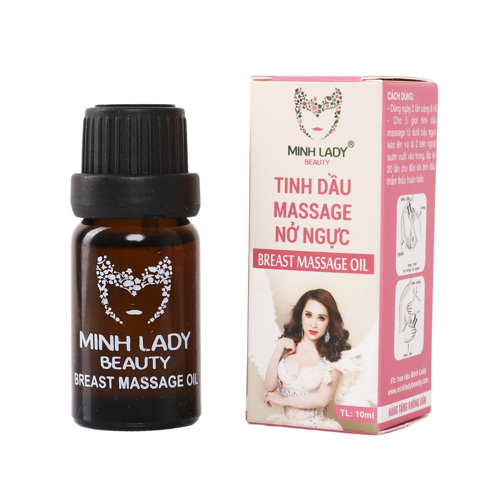 Tinh dầu massage nở ngực MINH LADY BEAUTY Chai 10ml 100% thiên nhiên