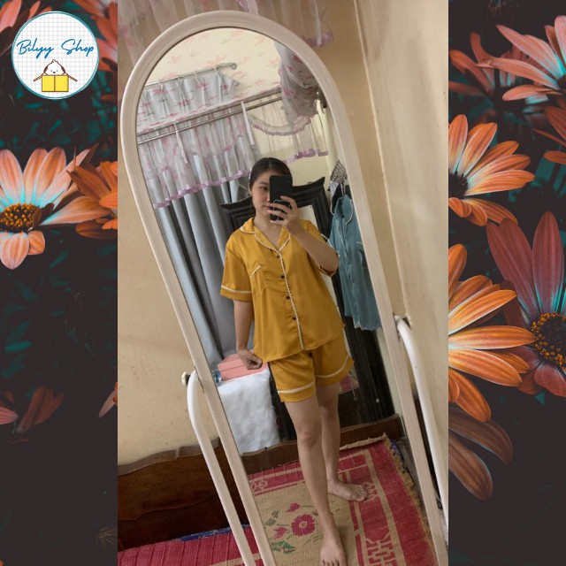 Bộ Đồ Ngủ Nữ Pijama Lụa Cộc Tay Quần Đùi Bilyy Shop BN005 | BigBuy360 - bigbuy360.vn
