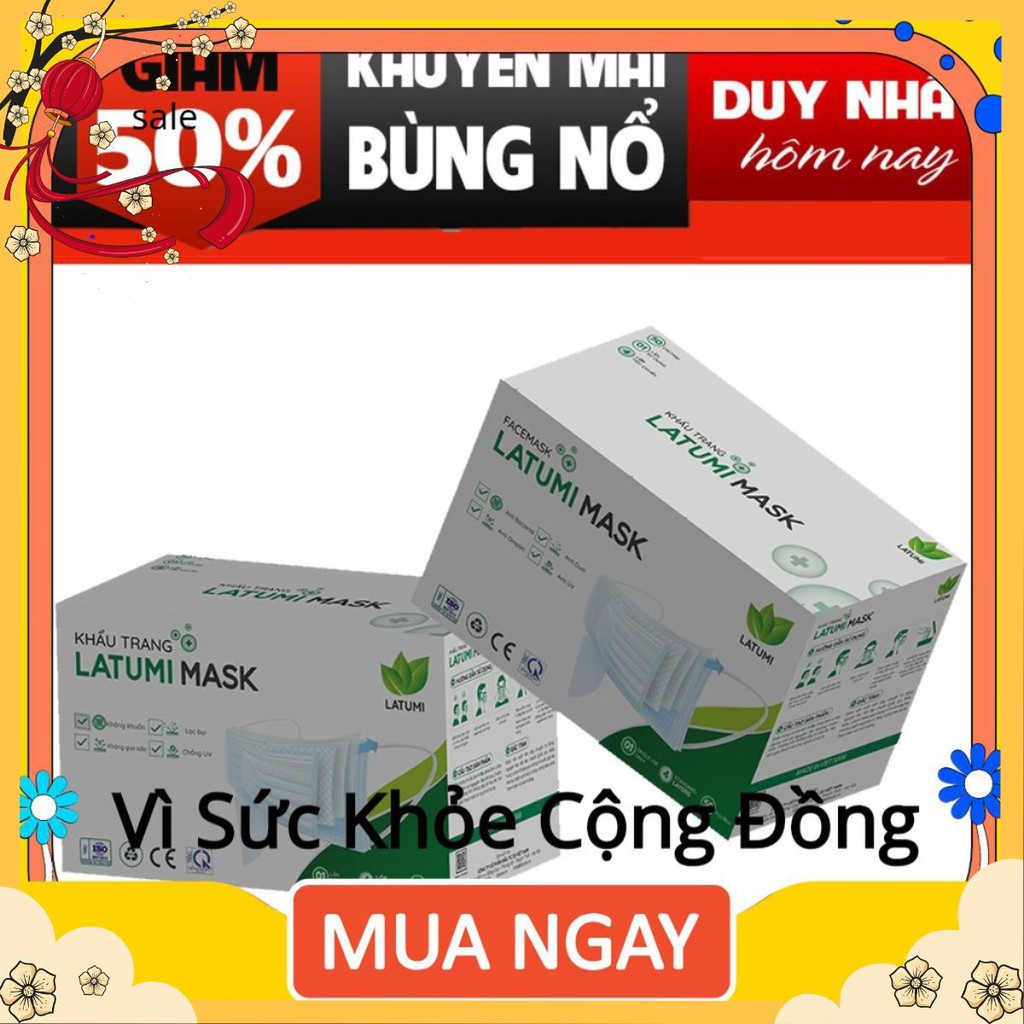 Khẩu Trang Y Tế 4 Lớp Kháng Khuẩn Cao Cấp LATUMI Chính Hãng Ngăn Giọt Bắn, Ngăn Bụi nobitashop. nobitashop. nobitashop.