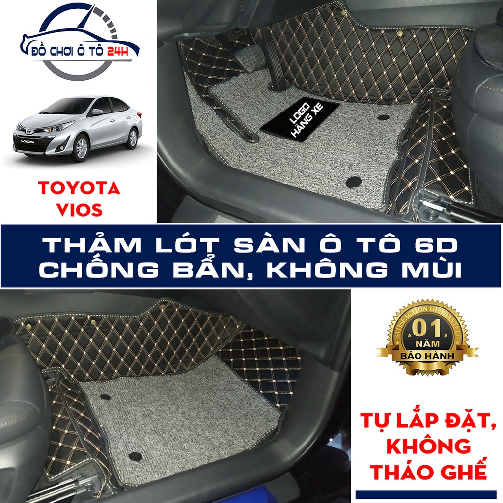 Thảm lót sàn ô tô 6D Toyota Vios 2014-2021 bảo vệ sàn xe, không mùi, không thấm nước