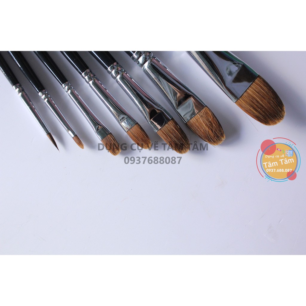 [ TÂM TÂM ]-Bộ cọ vẽ Phoenix 8602S-7 - cọ lông sóc - (Cọ oval và đầu nhọn)-
