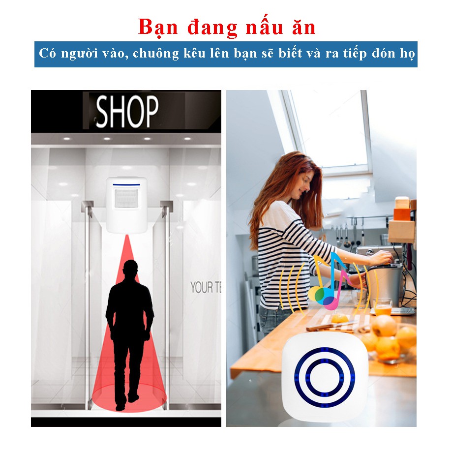 Chuông báo khách không dây kết hợp báo chộm thông minh YF0256