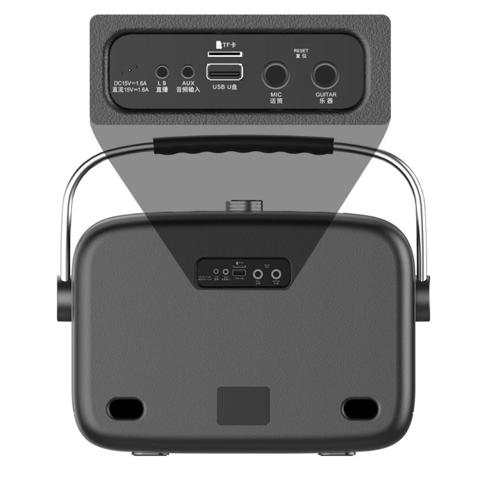 Loa karaoke WKing K9 xách tay, bluetooth, tặng kèm 2 micro không dây, công suất 100W