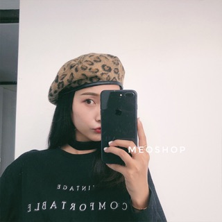 Mũ nồi da báo BERET newsboy - Nón nồi da báo Sang chảnh vải dạ thu đông đi du lịch