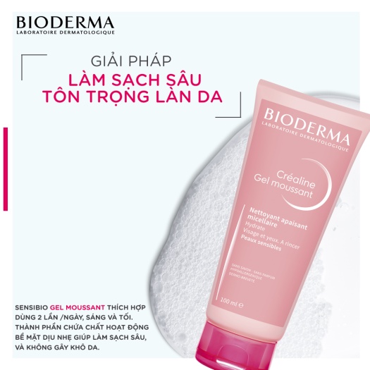 Gel rửa mặt tạo bọt cho da nhạy cảm Bioderma Sensibio Gel Moussant - 100ml/200ml [NHẬP KHẨU CHÍNH HÃNG 100%]