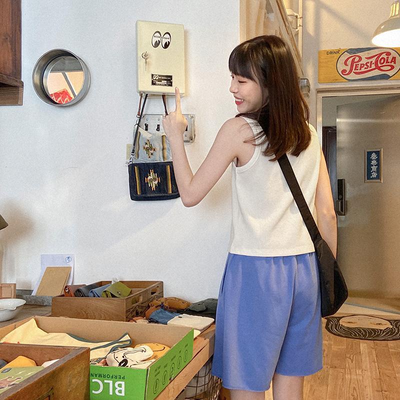 Áo Thun Lửng Không Tay Dáng Rộng Thêu Hoa Thời Trang Mùa Hè 2022