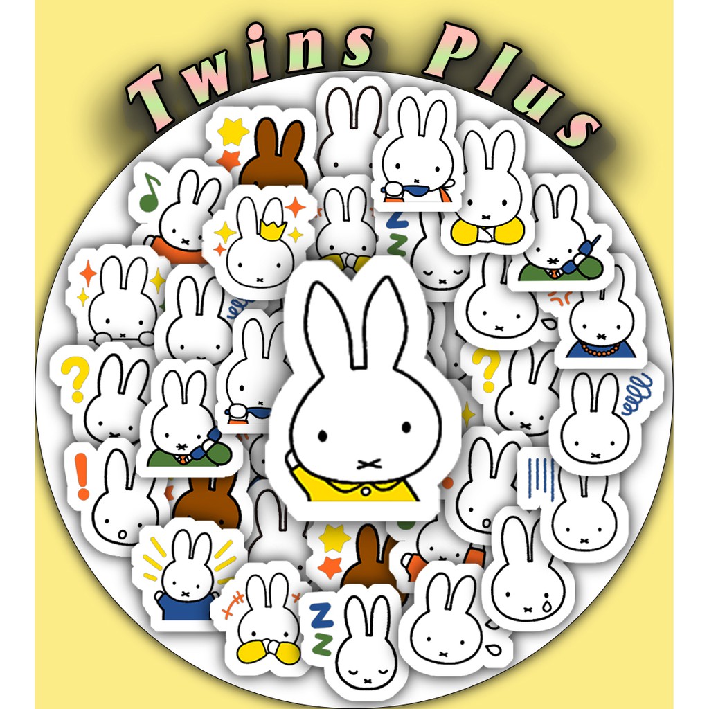[Twins Plus] Bộ 25 Sticker Miffy dán trang trí laptop, máy tính bỏ túi, vali, điện thoại, đàn ghita,.