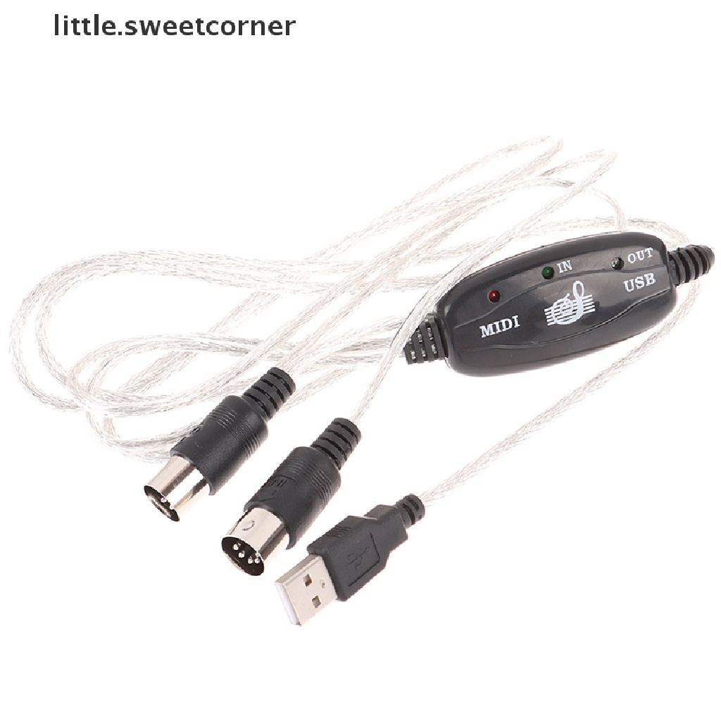 USB IN-OUT MIDI Interface Cable Converter to PC Music Keyboard Adapter Cord Boutique