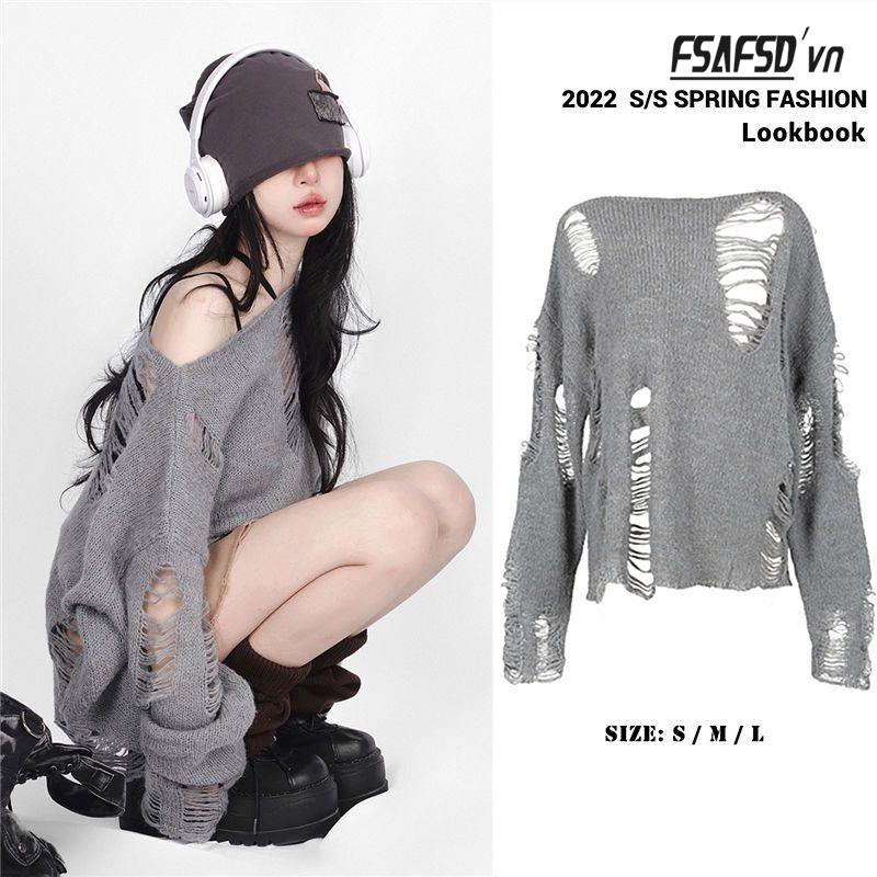 Áo Sweater Dệt Kim Mỏng Tay Dài Dáng Rộng Chống Nắng Thời Trang Mùa Thu Cho Nữ