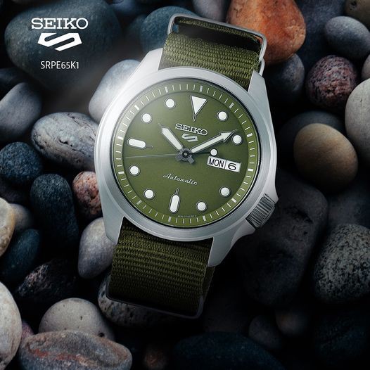 Đồng Hồ Nam Seiko 5 Sport SRPE65K1 Automatic, Dây Nato Màu Xanh Rêu , Size 40mm