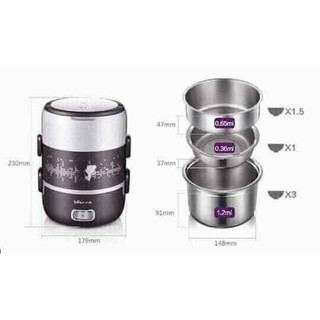 CẶP LỒNG Ủ CƠM 3 TẦNG INOX CẮM ĐIỆN