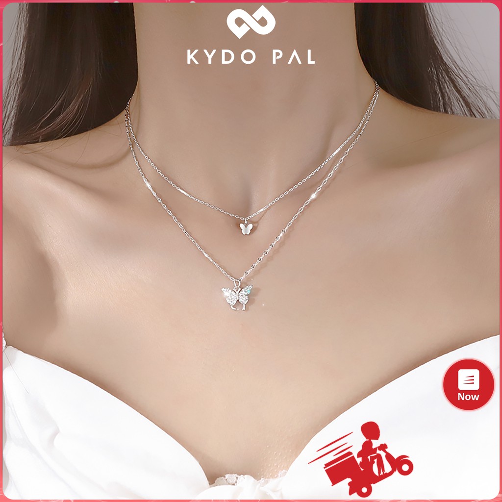 Vòng cổ nữ bạc 925 choker bướm đôi thời trang dây chuyền cá tính MCK29 - KYDO PAL Phụ kiện trang sức