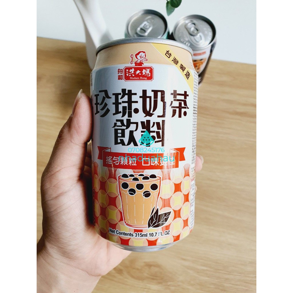 Một lon trà sữa Đài Loan có thạch trân châu Boba Đài Loan chuẩn xịn lon 315ml có 4 vị