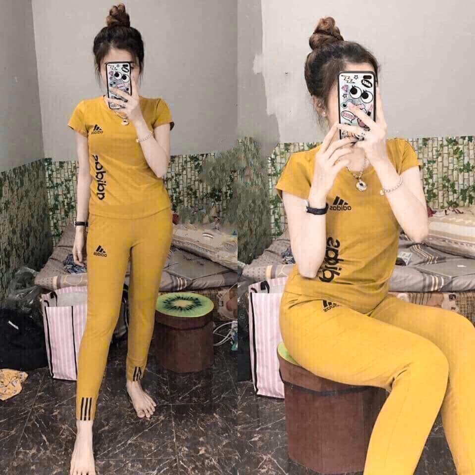 SET ĐỒ THỂ THAO COTTON - LOGO THÊU - SP Y HÌNH