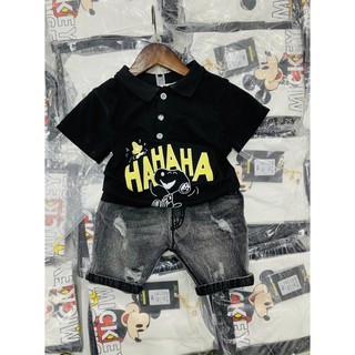 Bộ thể thao có cổ 2 màu ( hahha) dành cho bé ( hàng qc )
