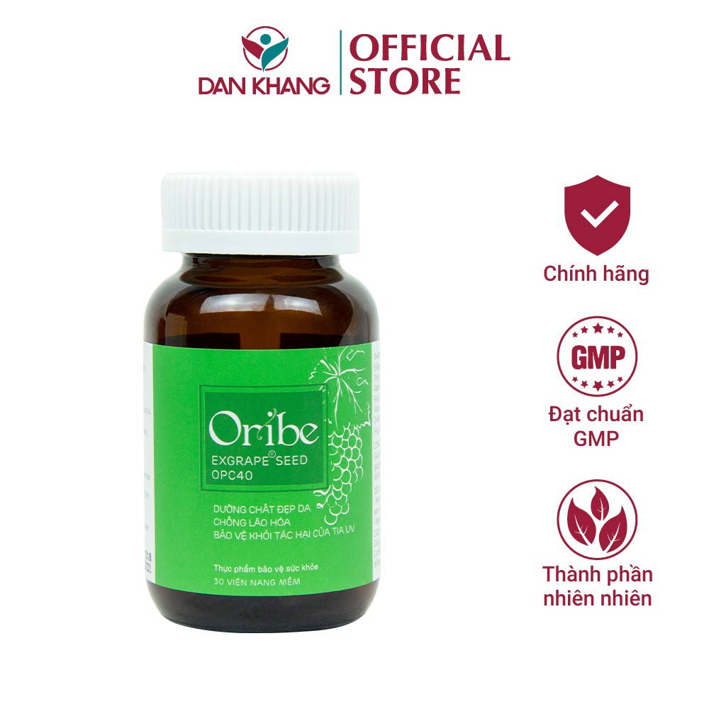 Viên uống Đẹp Da, Mờ Nám, Chống Lão Hóa Oribe Dan Khang- Chiết xuất Hạt Nho Pháp, Collagen nhập khẩu Italia Hộp 30 Viên