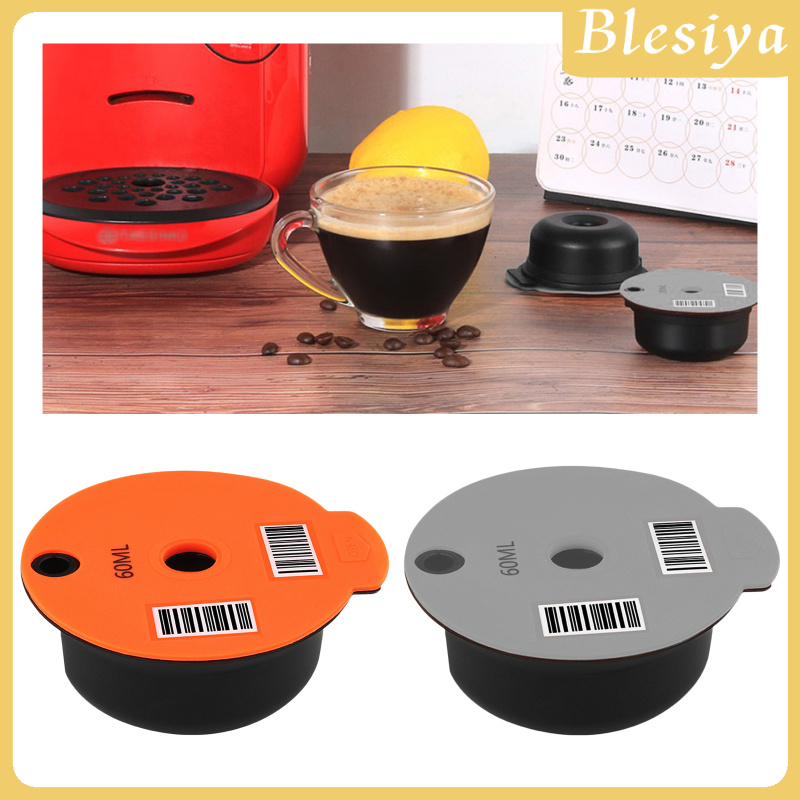 [BLESIYA]Coffee Capsule Cup for Bosch Tassimo, Reusable PP Plastic Coffee Filter Capsules with Stainless Steel Mesh, Pack of 2