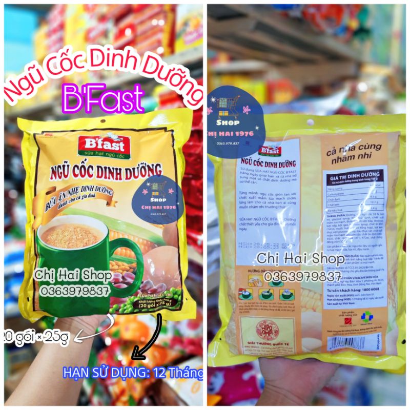 NGŨ CỐC DINH DƯỠNG B'FAST 500G (20 GÓI × 25G)
