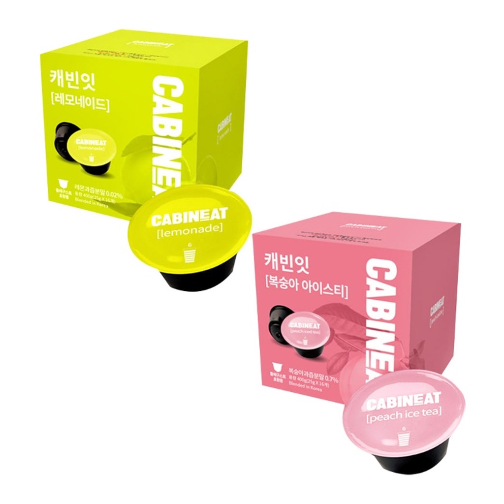 Hộp 16 viên nén pha trà đào/ nước chanh CABINEAT Dolce Gusto từ Hàn Quốc sử dụng tại nhà