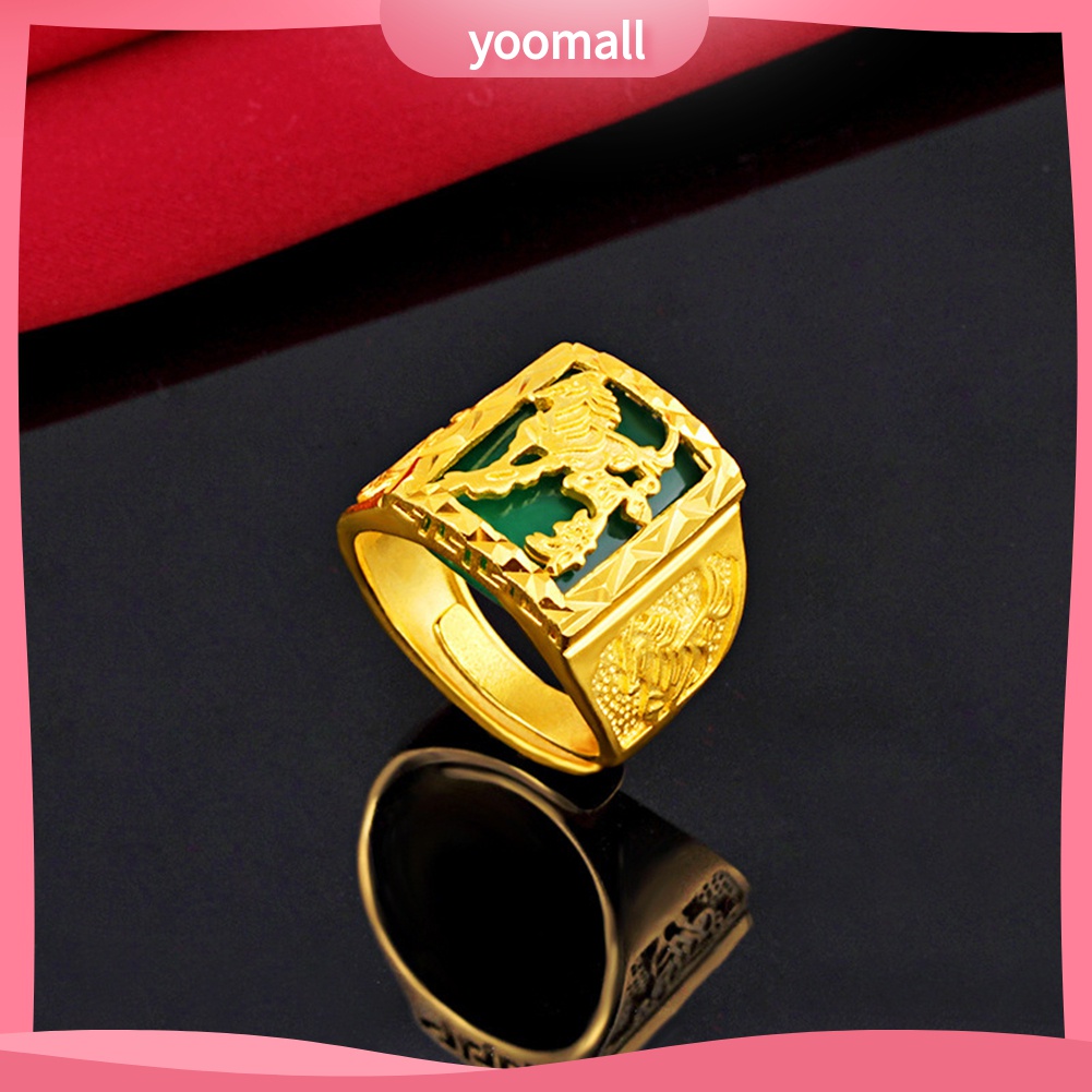 Yomall♡ Nhẫn Hở Mạ VàNg MặT HìNh NgựA ThờI Trang Cho Nam