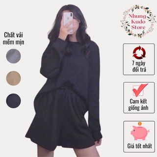 Set bộ nỉ basic set bộ nỉ 3 màu xám đen be