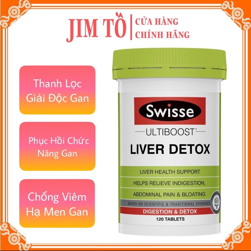 [100% Hàng Auth] Swisse Ultiboost Liver Detox - Viên uống hỗ trợ thải độc gan 120 viên