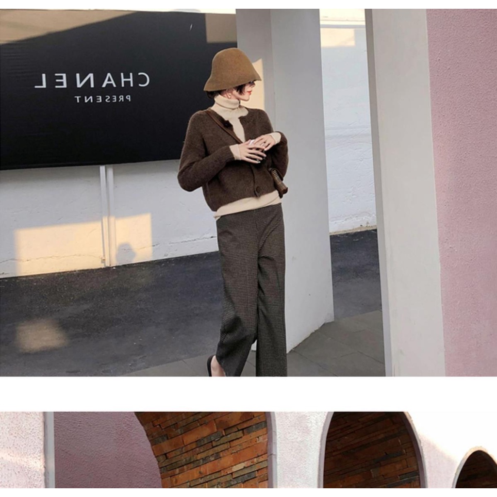 Áo khoác len cardigan dáng rộng thời trang cho nữ