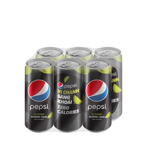[Grocery Gift] - Lốc 6 lon Pepsi Vị Chanh Không Calo (320ml/lon)